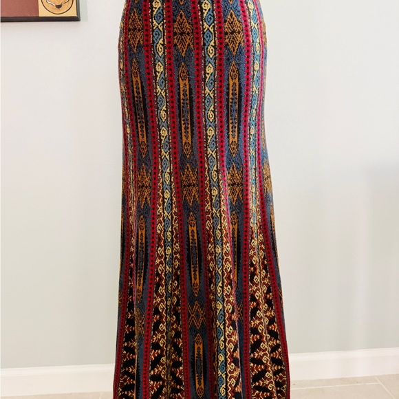 Peruvian Connection Dresses & Skirts - Peruvian Connection Ethnic-Pattern Maxi Skirt in Red, Blue, Gold